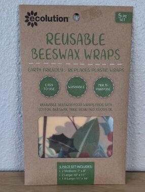 Ecolution Reusable Beeswax Wraps 5 pc Set